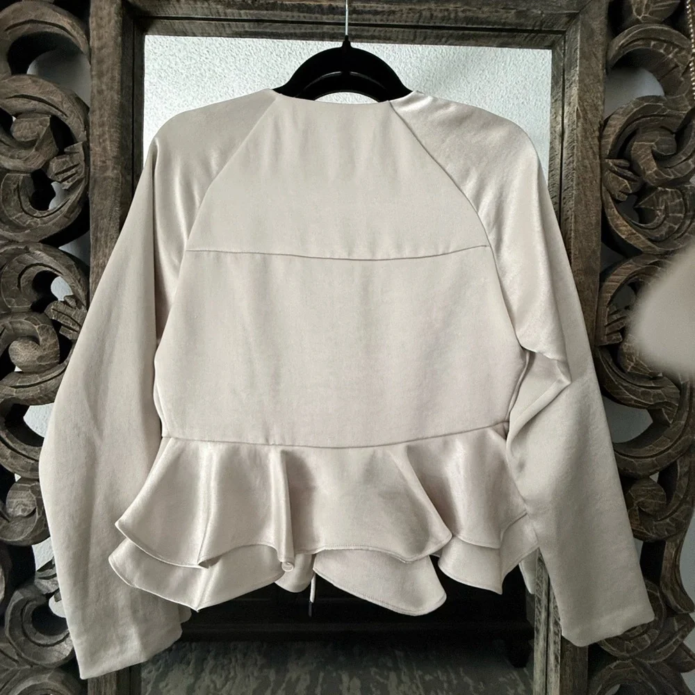 Alexis Cream Tie-Front Ruffle Jacket - Picture 7 of 7
